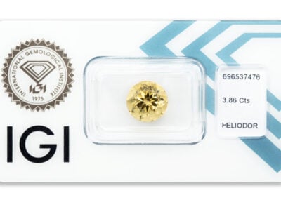 heliodor 3.86ct yellow s IGI certifikátem
