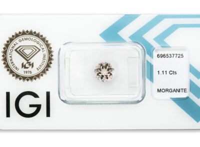 morganit 1.11ct yellowish pink s IGI certifikátem