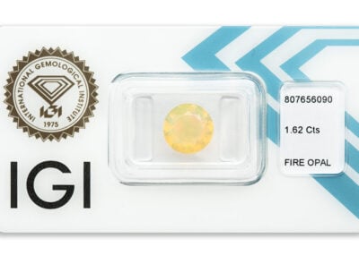 ohnivý opál 1.62ct orangy yellow s IGI certifikátem