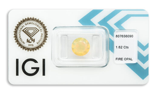 ohnivý opál 1.62ct orangy yellow s IGI certifikátem