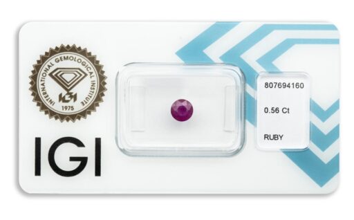 rubín 0.56ct deep pink - red (původ: Barma) s IGI certifikátem