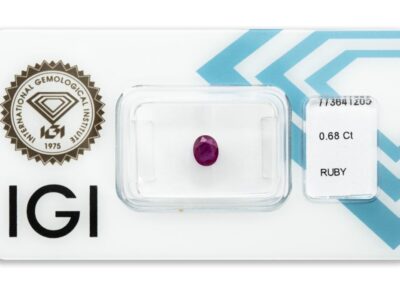rubín 0.68ct pink red s IGI certifikátem