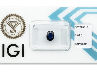 safír 0.82ct deep blue (původ: Austrálie) s IGI certifikátem
