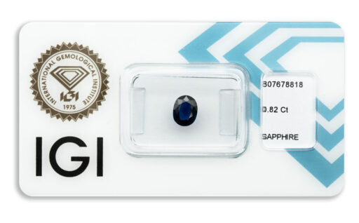 safír 0.82ct deep blue (původ: Austrálie) s IGI certifikátem