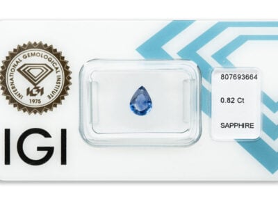 safír 0.82ct deep blue (původ: Šrí Lanka) s IGI certifikátem
