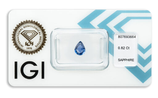 safír 0.82ct deep blue (původ: Šrí Lanka) s IGI certifikátem