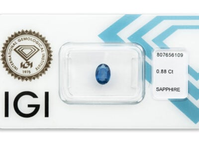 safír 0.88ct deep blue (původ: Šrí Lanka) s IGI certifikátem