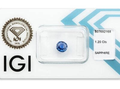 safír 1.20ct deep violetish blue (tepelně neupraven) s IGI certifikátem