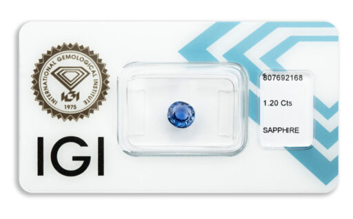 safír 1.20ct deep violetish blue (tepelně neupraven) s IGI certifikátem