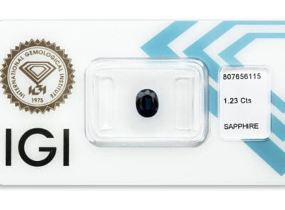 safír 1.23ct deep blue (tepelně neupraven) s IGI certifikátem