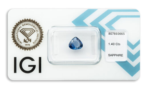 safír 1.40ct blue (původ: Šrí Lanka) s IGI certifikátem