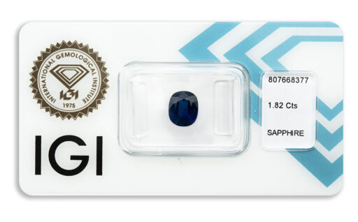 safír 1.82ct deep blue (původ: Šrí Lanka) s IGI certifikátem