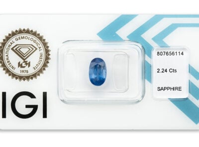 safír 2.24ct deep blue (tepelně neupraven; původ: Šrí Lanka) s IGI certifikátem