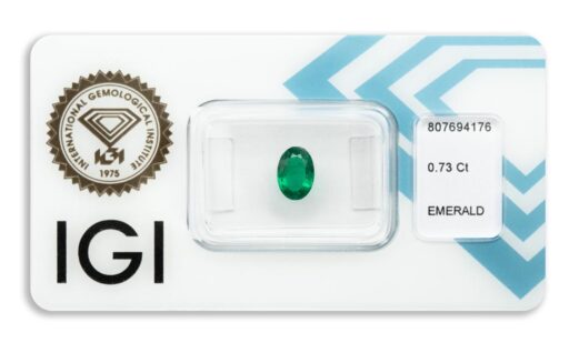 smaragd 0.73ct deep bluish green (původ Zambie) s IGI certifikátem