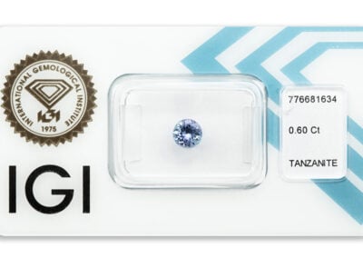 tanzanit 0.60ct greenish violetish blue s IGI certifikátem