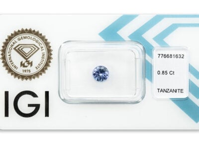 tanzanit 0.85ct violet - blue s IGI certifikátem