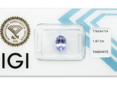 tanzanit 1.97ct deep violetish blue s IGI certifikátem