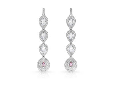 zlaté náušnice s diamanty 0.16ct 6PR (Fancy Intense Pink)/SIAV s ARG certifikáty