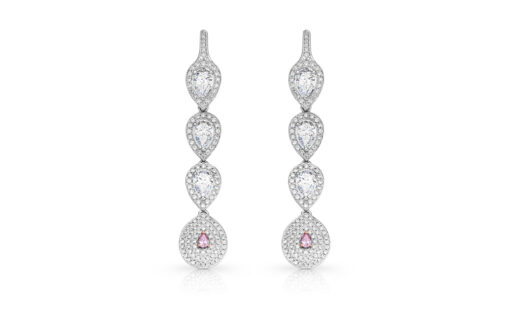zlaté diamantové náušnice s růžovými diamanty 0.16ct 6PR (Fancy Intense Pink)/SIAV s ARGYLE certifikáty