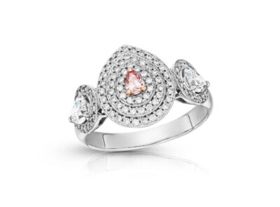zlatý prsten s diamantem 0.08ct 6PR (Fancy Intense Pink)/SIAV s ARG certifikátem