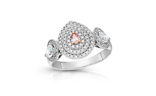 zlatý prsten s růžovým diamantem 0.08ct 6PR (Fancy Intense Pink)/SIAV s ARGYLE certifikátem