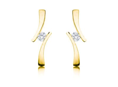 Diamantové náušnice model VVDiamonds 18 - 14k žlutého zlato