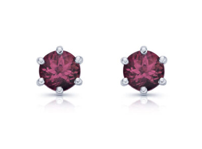 zlaté náušnice s rubelity 1.10ct s IGI certifikáty