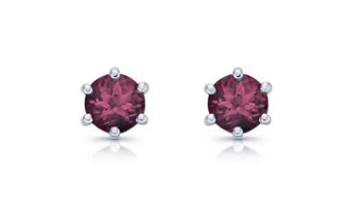 zlaté náušnice s rubelity 1.10ct s IGI certifikáty
