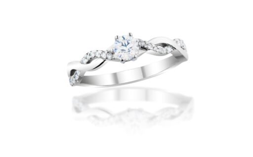 Diamantový prsten model VVDiamonds 49 - 14k bílé zlato